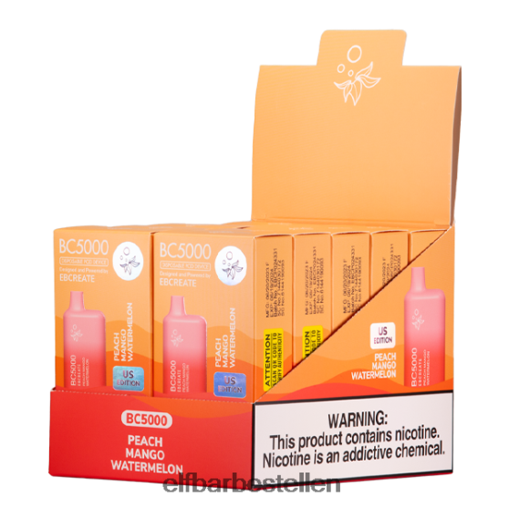 ELFBAR- 4PZ460236perzik mango watermeloen bc5000 consument - enkelvoudig - 50 mg elf bar bestellen nederland