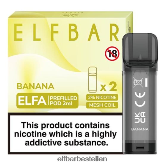 ELFBAR- 4PZ460105 banaan elfa voorgevulde capsule - 2 ml - 20 mg (2 stuks) elfbar bestellen mit nikotin