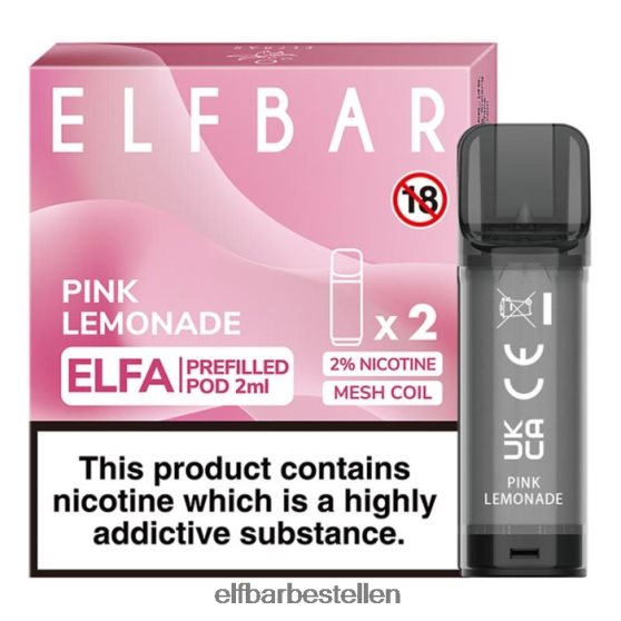 ELFBAR- 4PZ460111 roze limonade elfa voorgevulde capsule - 2 ml - 20 mg (2 stuks) elfbar bestellen