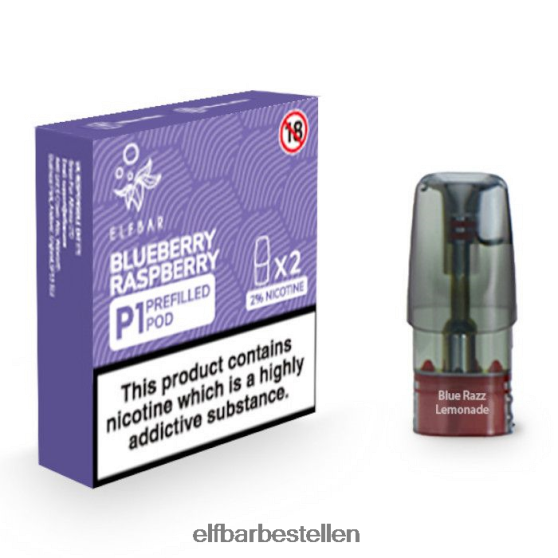 ELFBAR- 4PZ460157 bosbes framboos mate 500 p1 voorgevulde peulen - 20 mg (2 stuks) elf bar pods bestellen