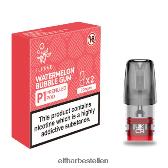 ELFBAR- 4PZ460159mate 500 p1 voorgevulde peulen - 20 mg (2 pakjes) watermeloen kauwgom elfbar bestellen mit nikotin