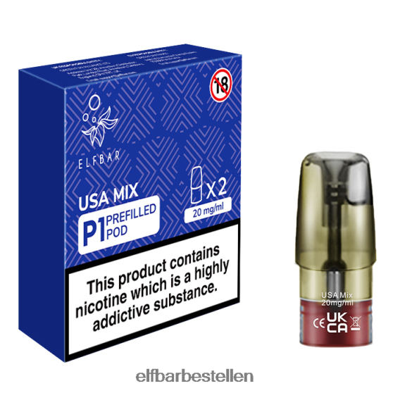 ELFBAR- 4PZ460166mate 500 p1 voorgevulde peulen - 20 mg (2 stuks) Amerikaanse mix elf bar pods bestellen