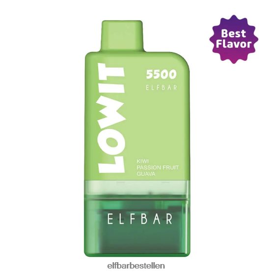 ELFBAR- 4PZ460438 Kiwi-passievrucht-guavepeul+groene batterij voorgevulde peulset lowit 5500 2%nic kiwi passievrucht guave elfbar bestellen mit nikotin