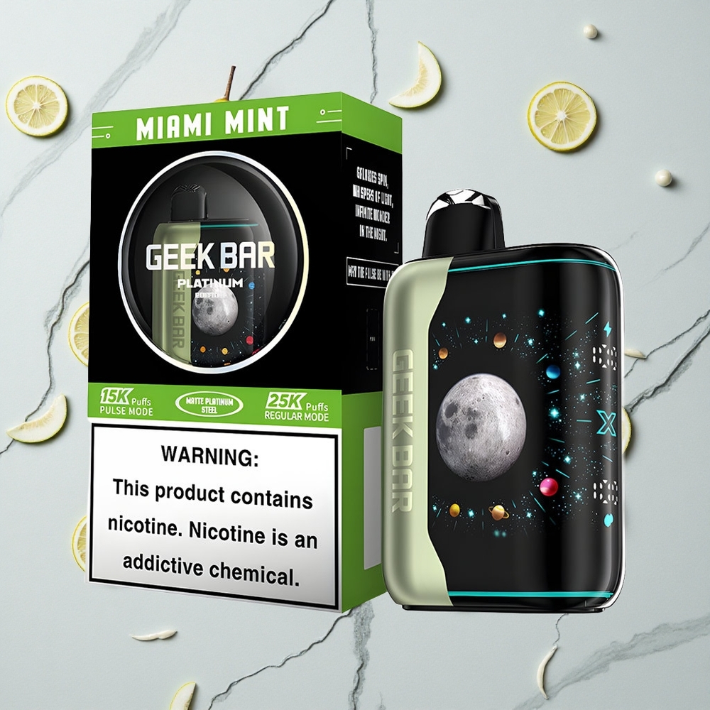 Munt Miami GEEK BAR Platinum Edition 25000 Puffs Matte Platinum Steel Finish wholesale Netherlands