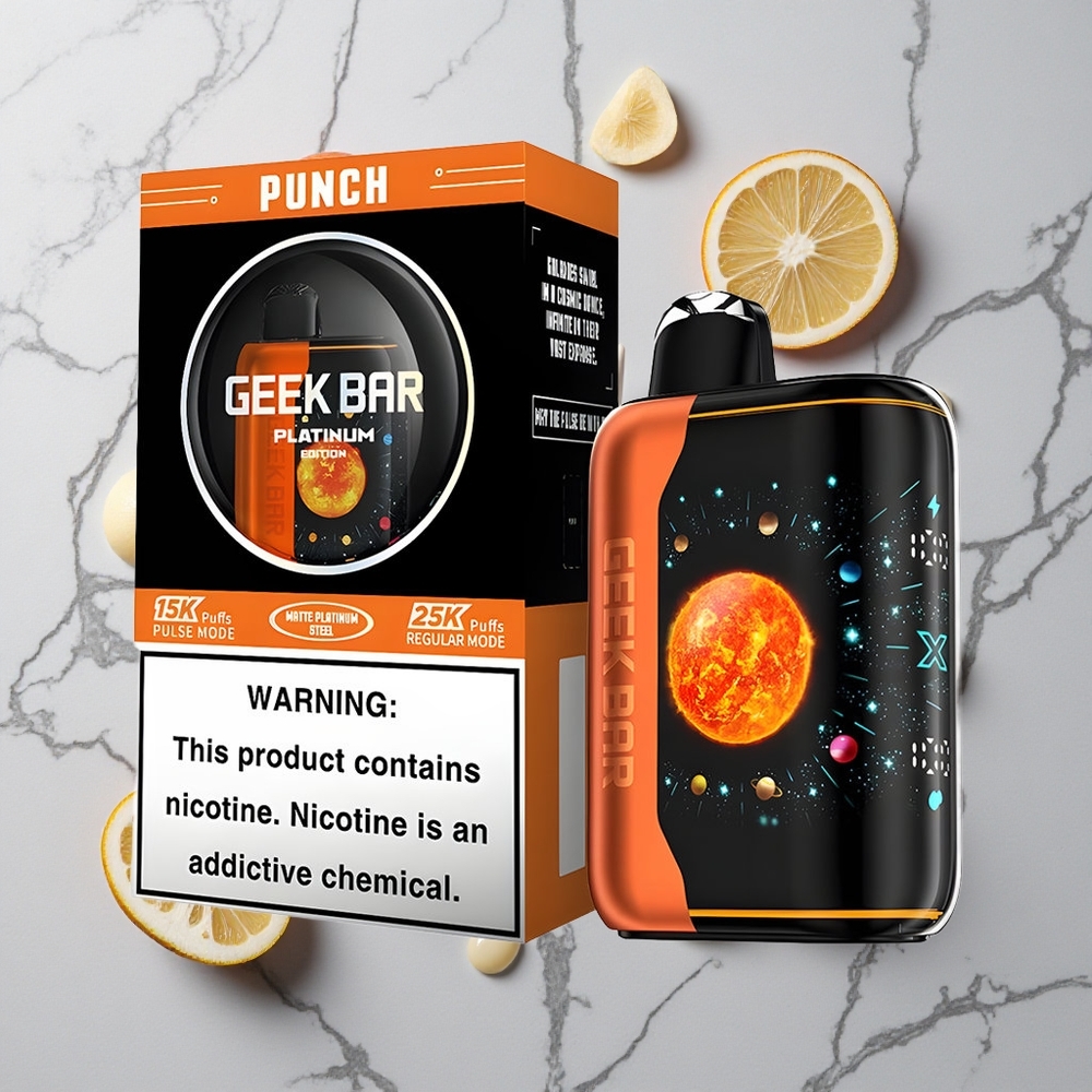Punch GEEK BAR Platinum Edition 25000 Puffs Premium Matte Platinum Steel Finish wholesale Netherlands