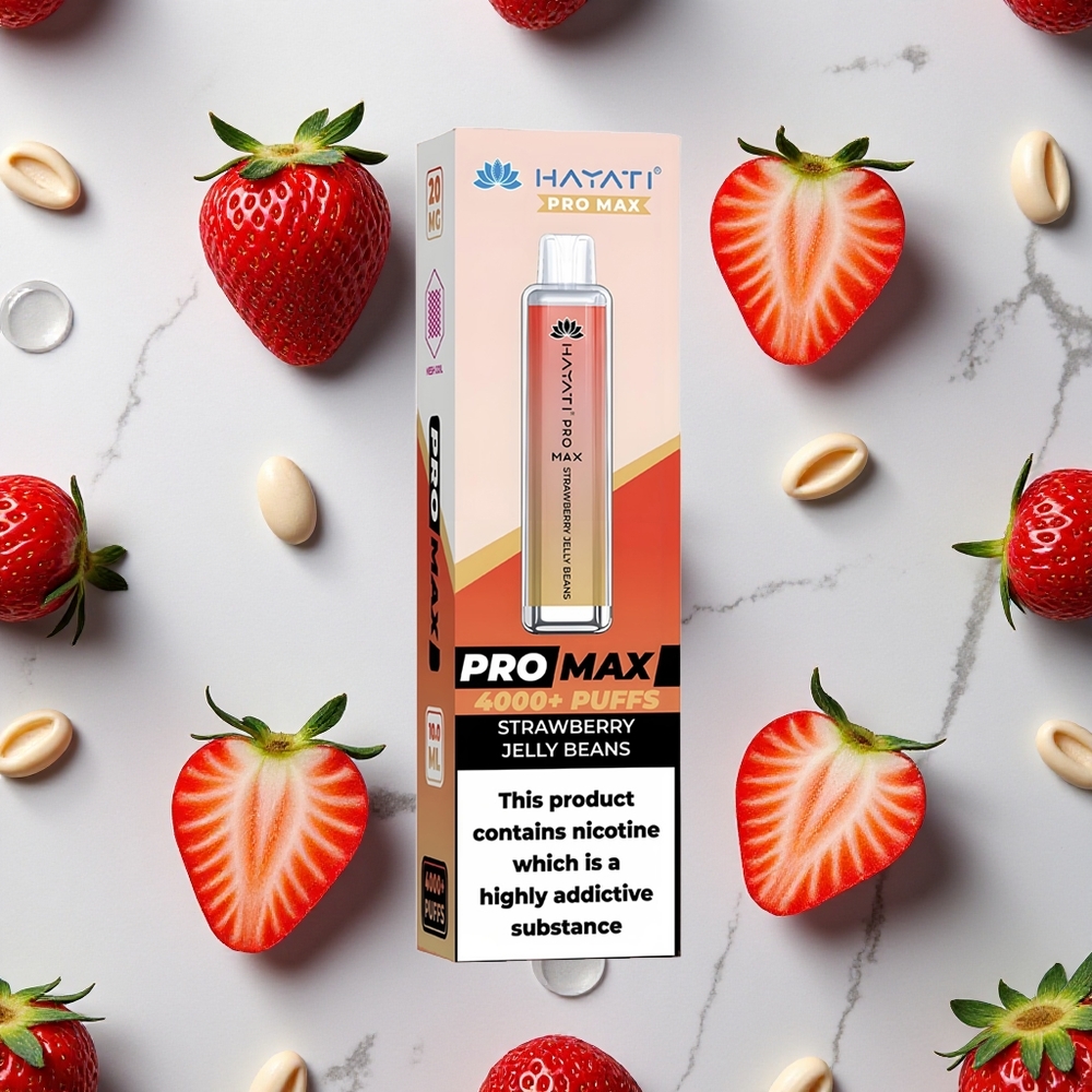 Aardbei Jelly Beans Hayati Pro Max 4000 Puffs Opgeladen Batterij LED Licht wholesale Netherlands