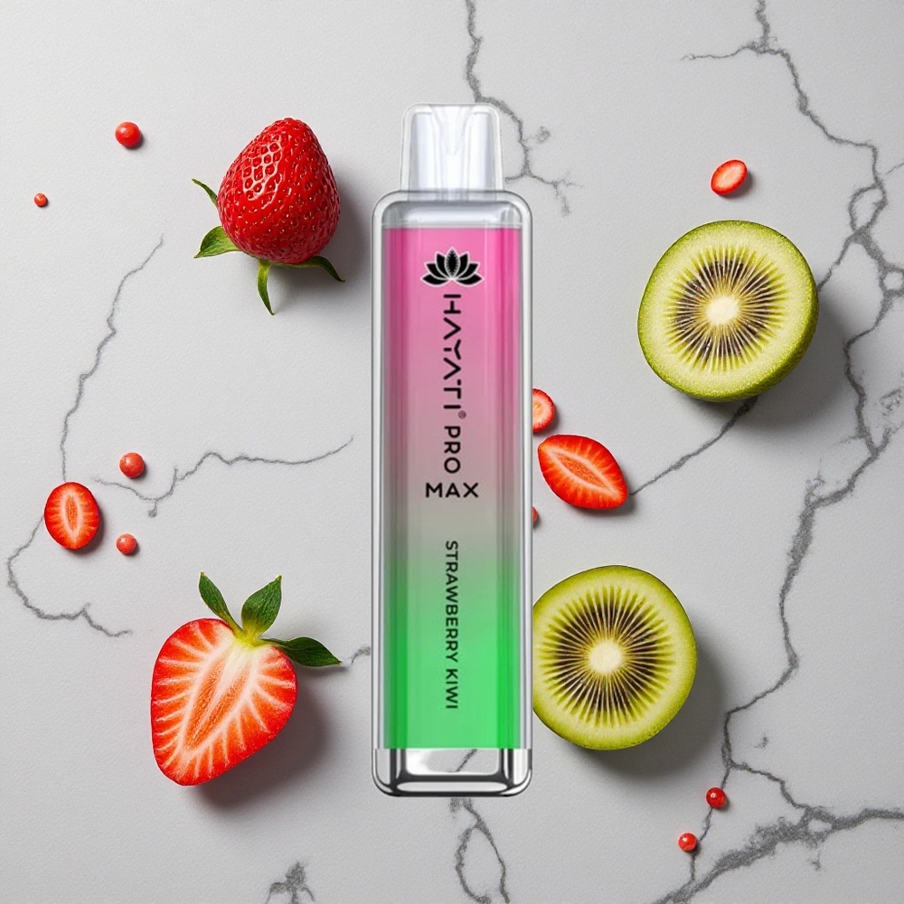 Aardbei-Kiwi Hayati Pro Max 4000 Puffs Dual 1.1 Ohm Mesh Coil LED licht wholesale Netherlands