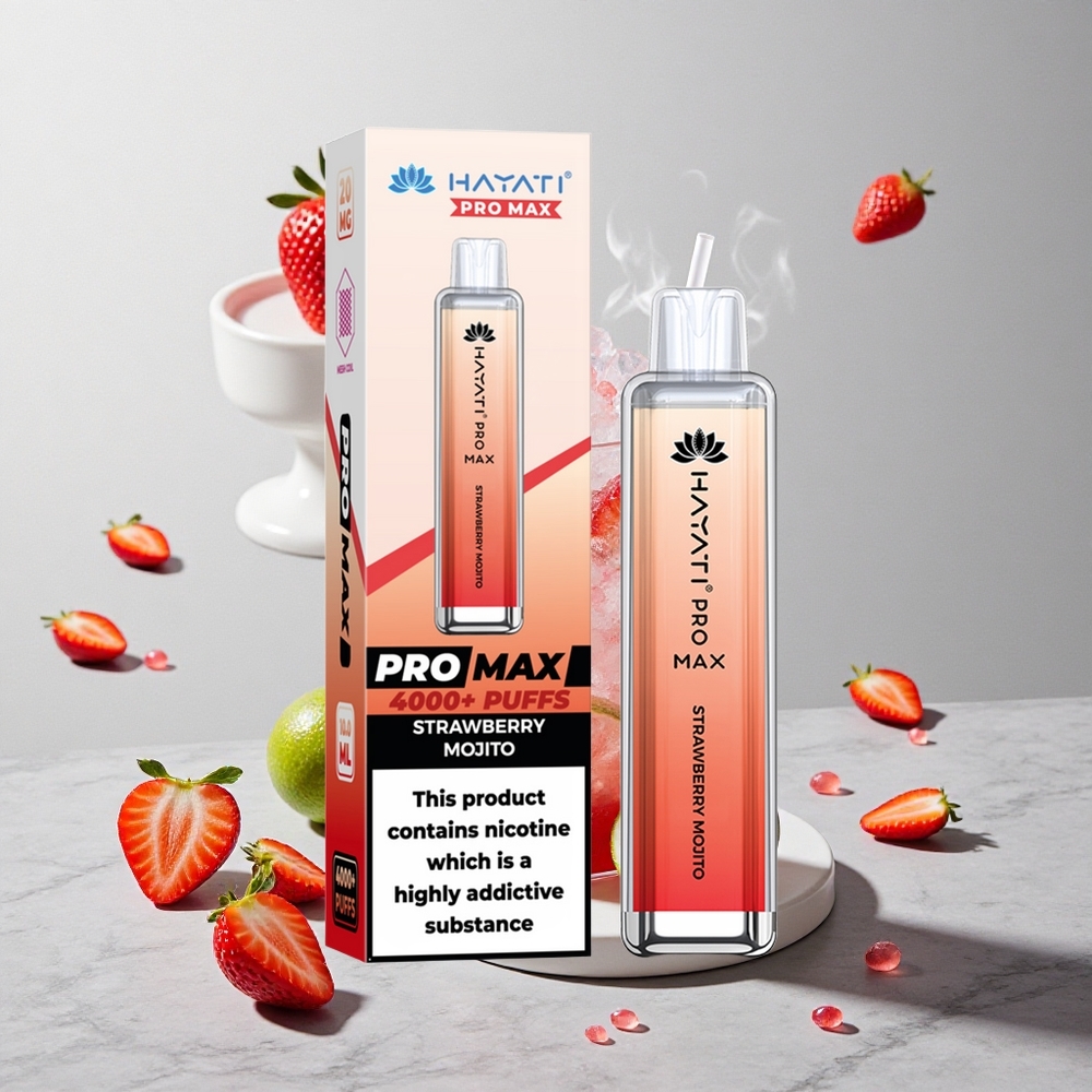 Aardbei Mojito Hayati Pro Max 4000 Puffs Dual 1.1 Ohm Mesh Coil wholesale Netherlands