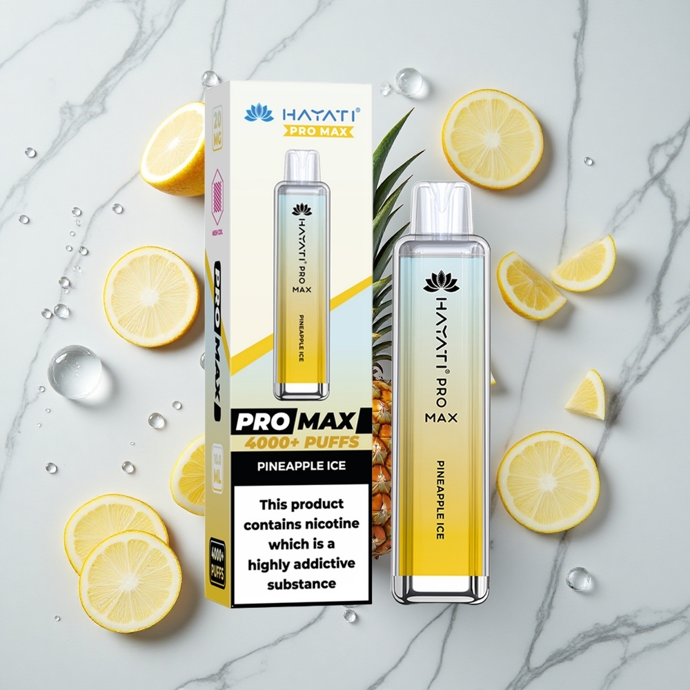 Ananas IJs Hayati Pro Max 4000 Puffs Dual 1.1 Ohm Mesh Coil LED Verlichting wholesale Netherlands