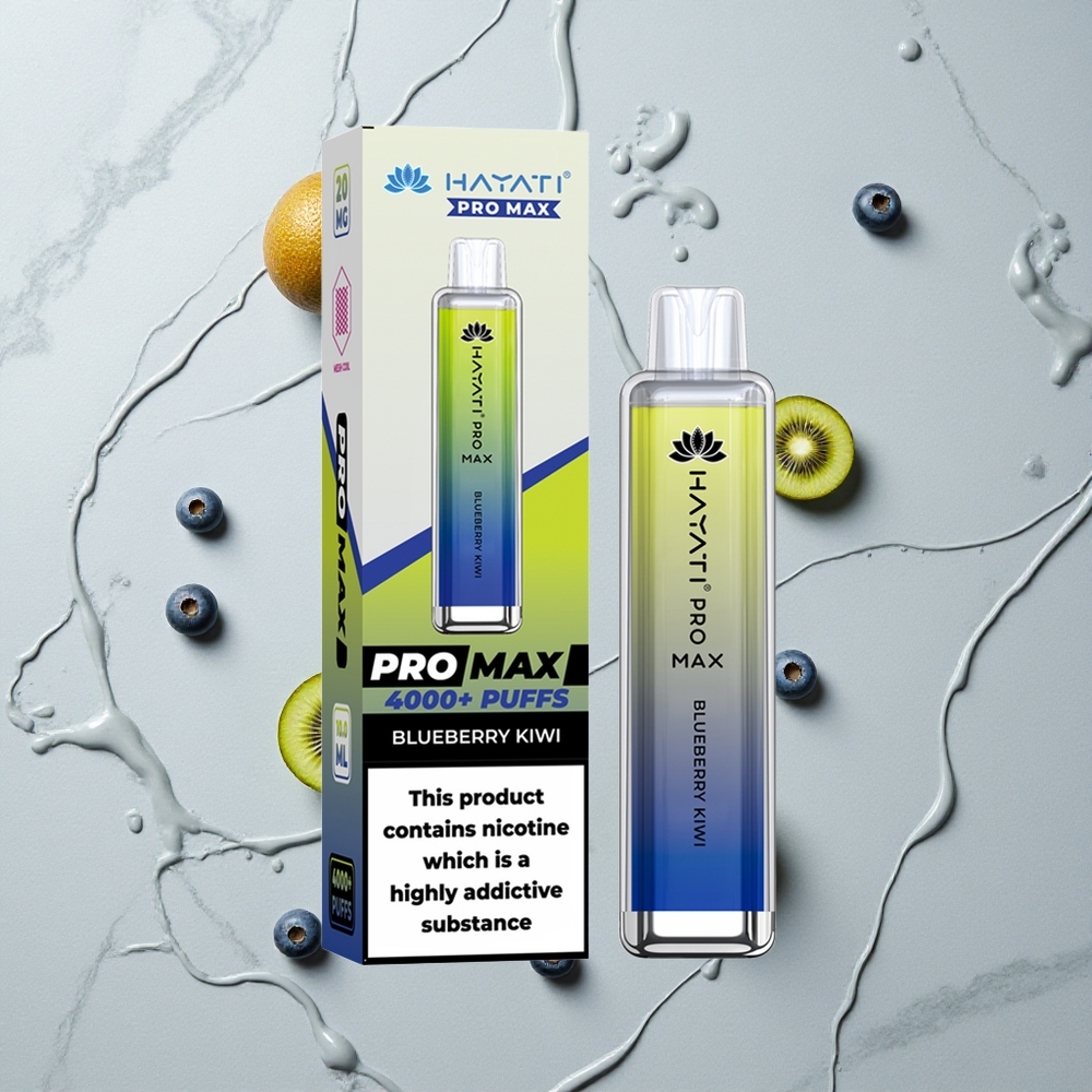 Blauwe Bes Kiwi Hayati Pro Max 4000 Puffs Oplaadbare Crystal LED wholesale Netherlands