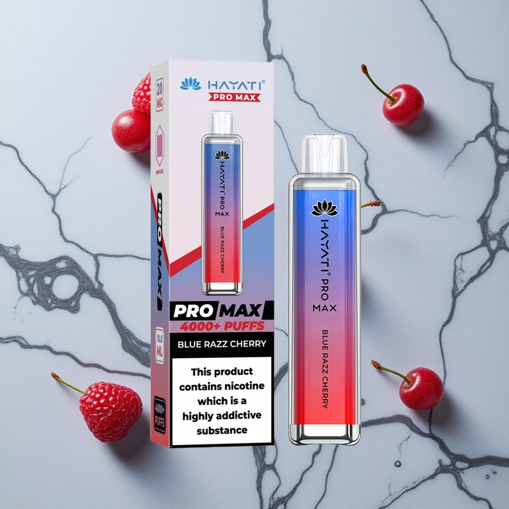 Blauwe Framboos Kers Hayati Pro Max 4000 Puffs Oplaadbare Crystal Wegwerp Vape wholesale Netherlands