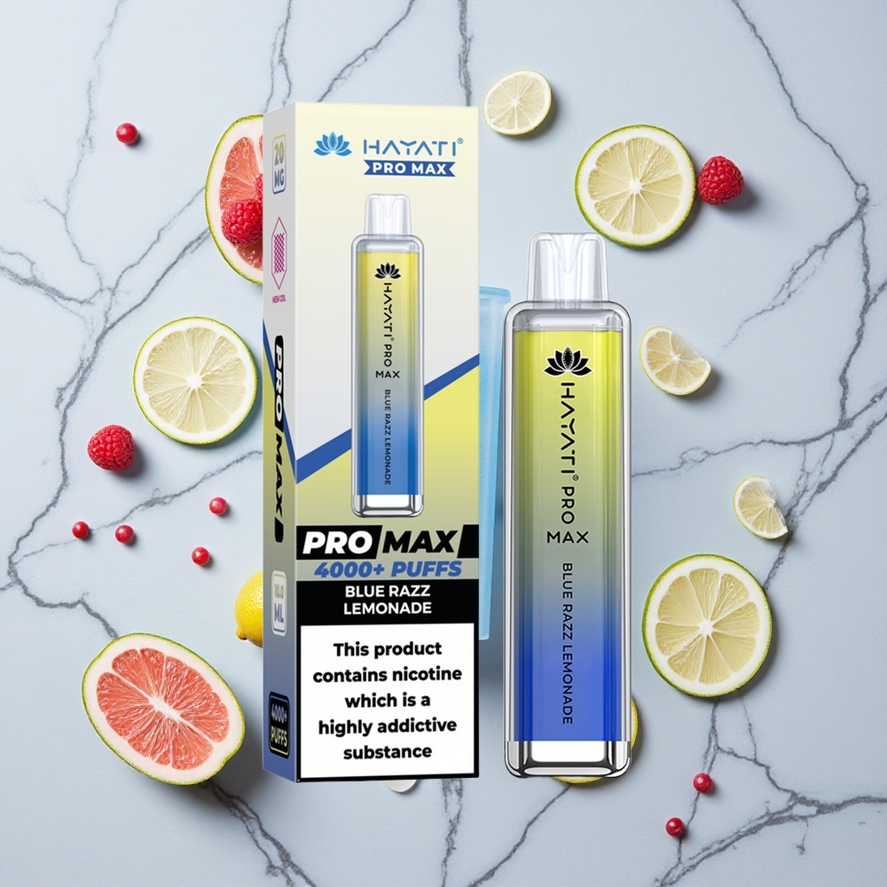 Blauwe Framboos Limonade Hayati Pro Max 4000 Puffs Oplaadbare Crystal LED wholesale Netherlands