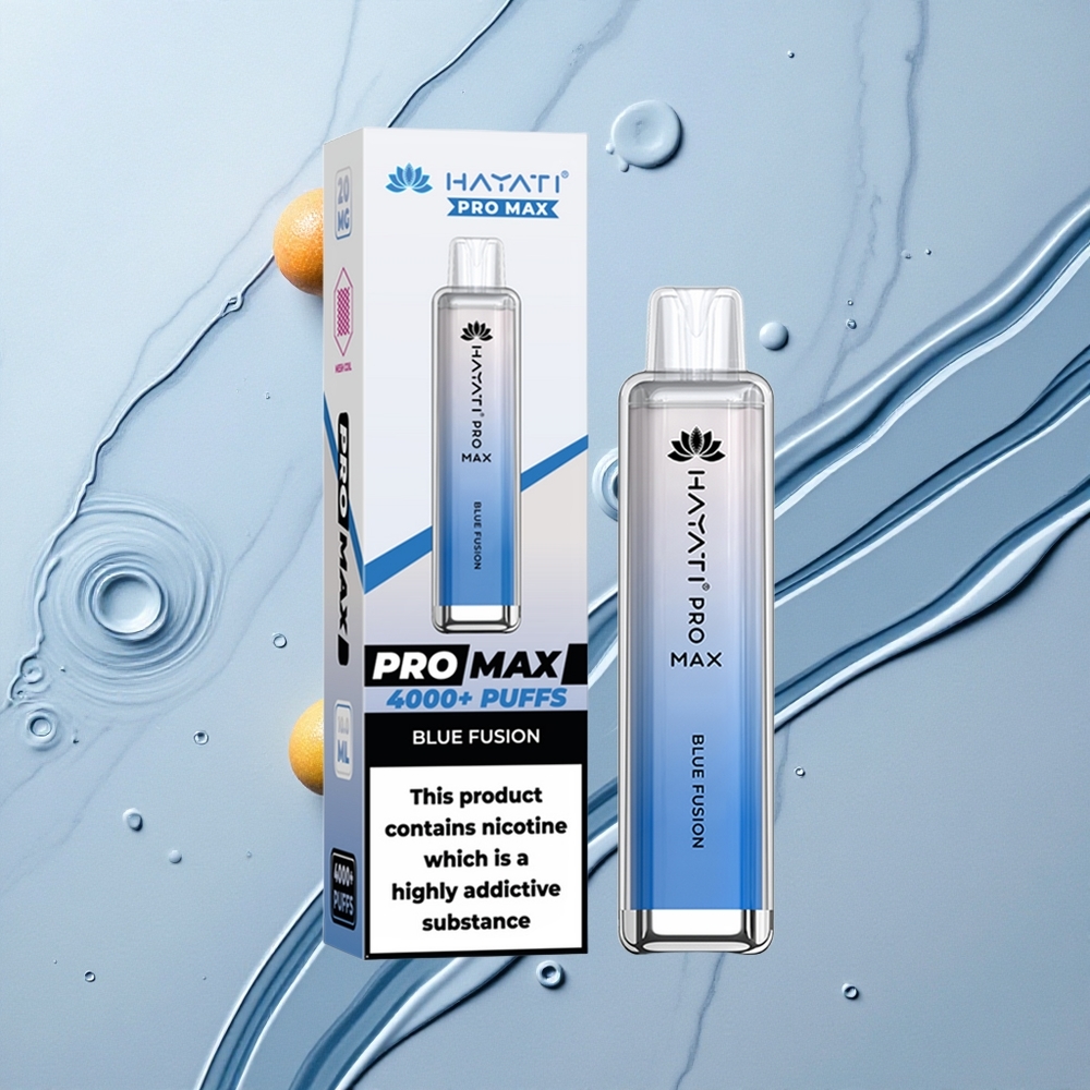 Blauwe Fusie Hayati Pro Max 4000 Puffs Oplaadbare Wegwerp Vape met LED-verlichting wholesale Netherlands