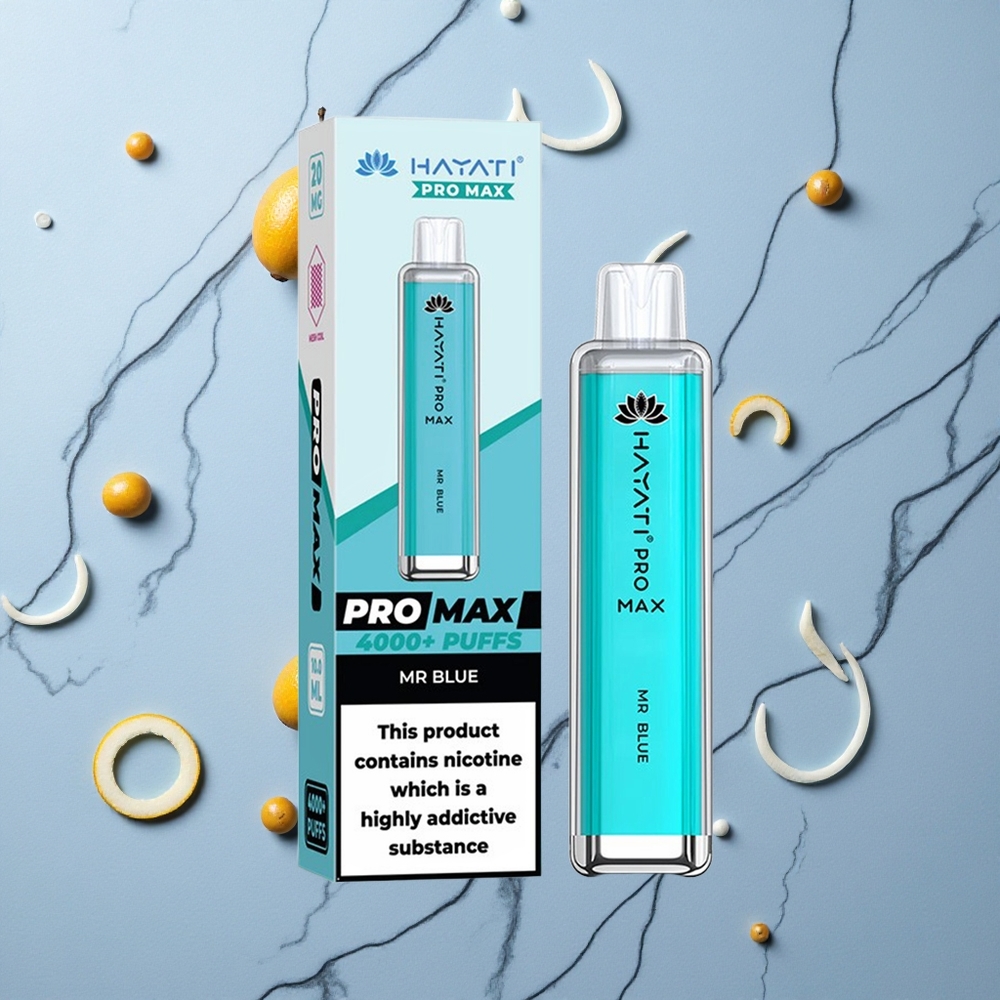 Blauwe Hayati Pro Max 4000 Puffs 1400mAh Oplaadbare Wegwerp Vape wholesale Netherlands