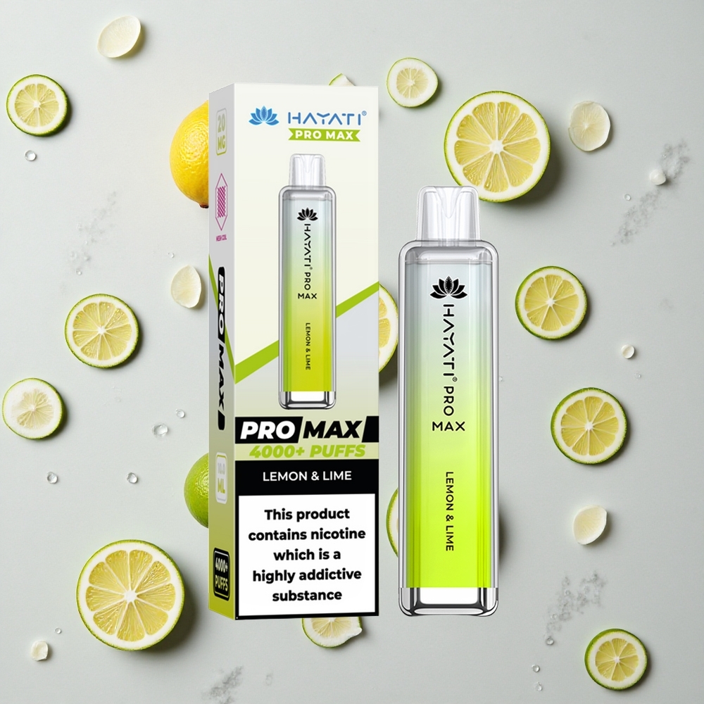 Citroen & Limoen Hayati Pro Max 4000 Puffs Herlaadbare Wegwerp Vape met LED-verlichting wholesale Netherlands