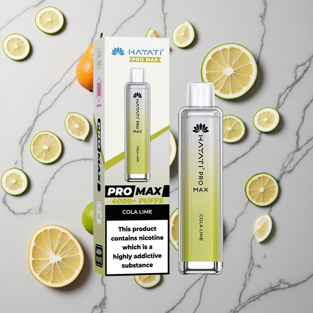 Cola-Limoen Hayati Pro Max 4000 Puffs Oplaadbare Vape met LED-verlichting wholesale Netherlands