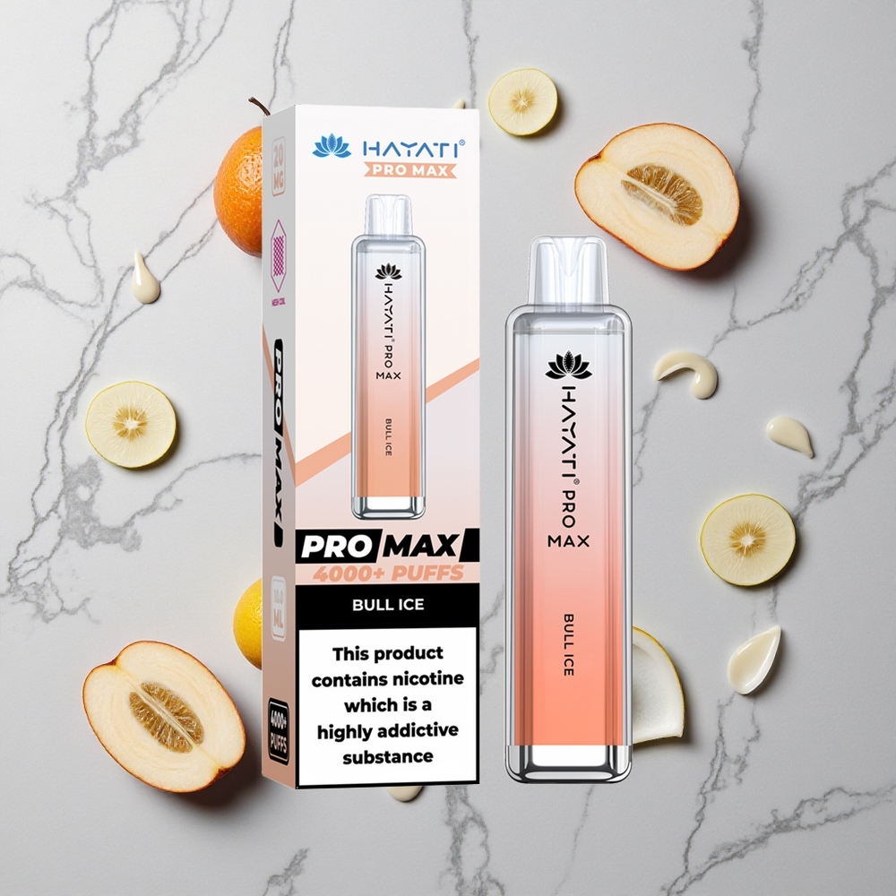IJs Bull Smaken Hayati Pro Max 4000 Puffs Oplaadbare Crystal LED Wegwerp Vape wholesale Netherlands