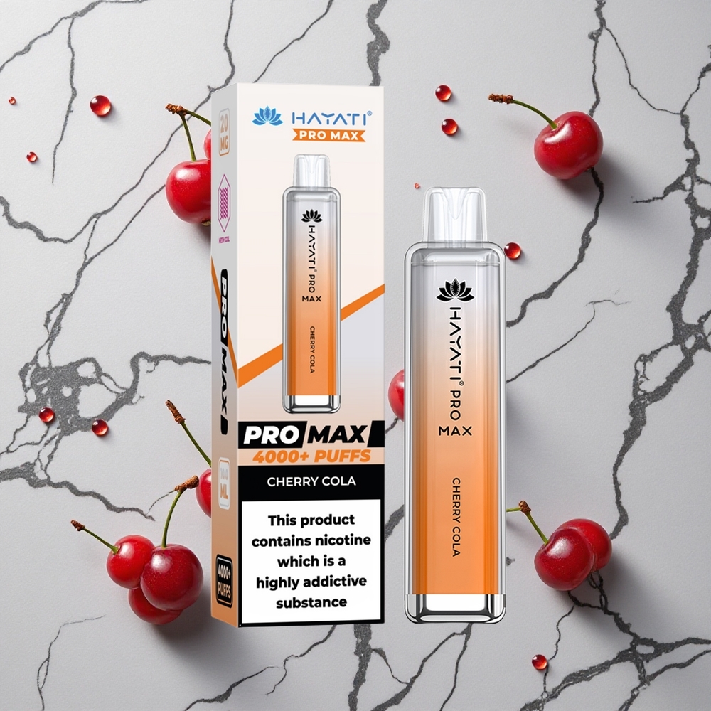 Kers Cola Hayati Pro Max 4000 Puffs Herlaadbare Wegwerp Vape met LED-verlichting wholesale Netherlands