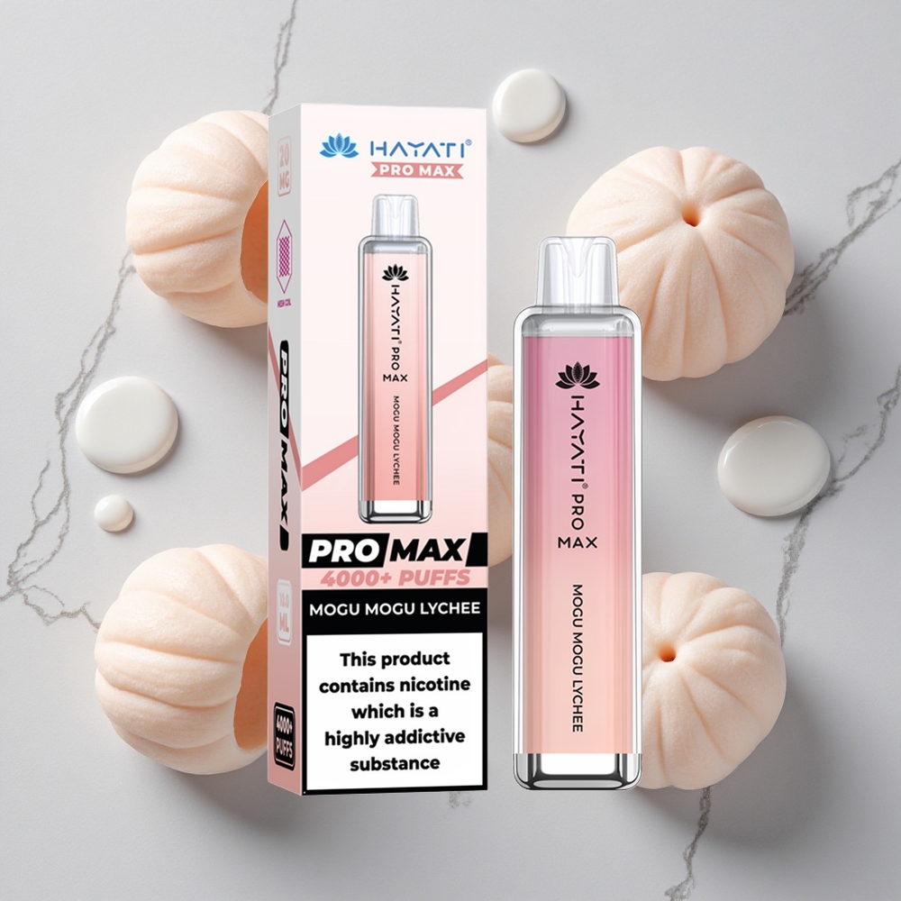 Lychee Mogu Mogu Hayati Pro Max 4000 Puffs Oplaadbare Wegwerp Vape met LED-verlichting wholesale Netherlands