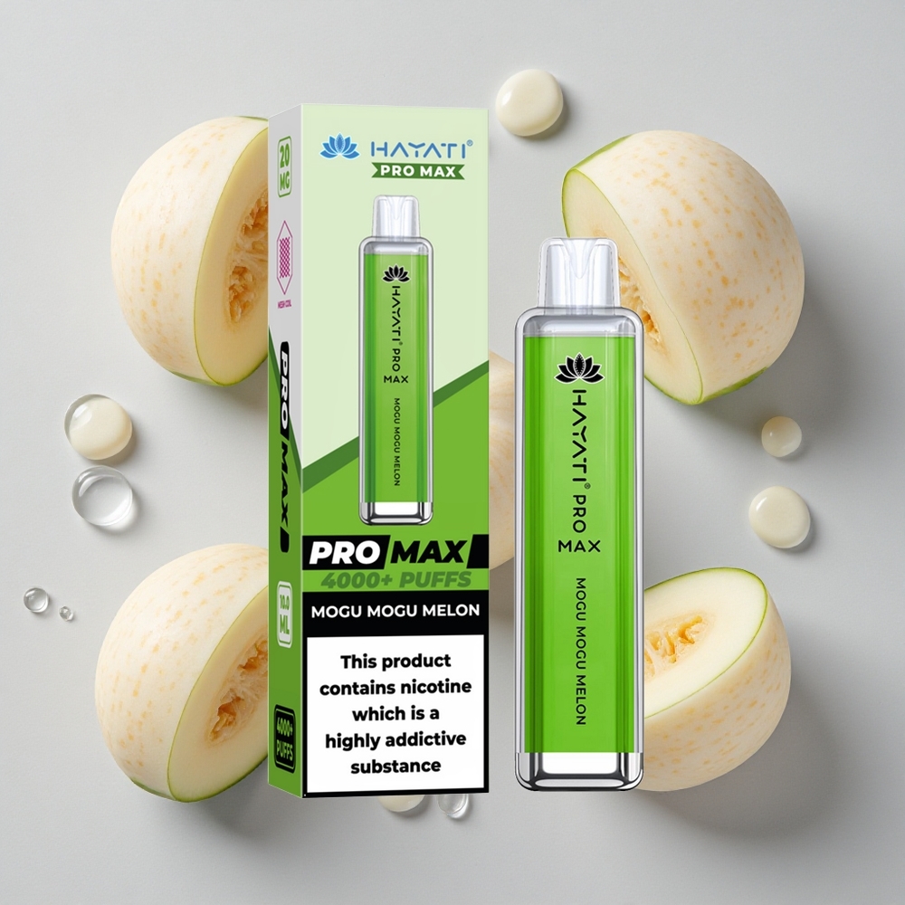 Meloen Mogu Mogu Hayati Pro Max 4000 Puffs Oplaadbare Wegwerp Vape met LED-verlichting wholesale Netherlands