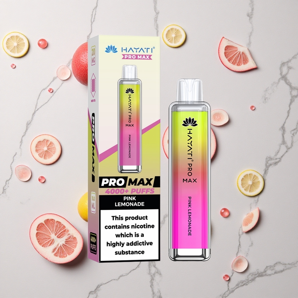 Roze Citroen Hayati Pro Max 4000 Puffs Oplaadbare Wegwerp Vape met LED-verlichting wholesale Netherlands