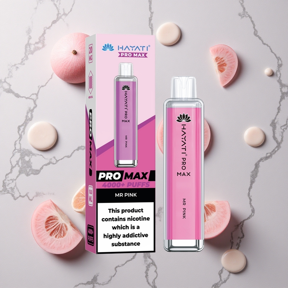Roze Smaak Hayati Pro Max 4000 Puffs Oplaadbare Crystal Vape wholesale Netherlands