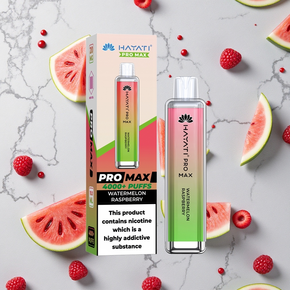Watermeloen Framboos Hayati Pro Max 4000 Puffs Herlaadbare Wegwerp Vape met 1400mAh batterij wholesale Netherlands
