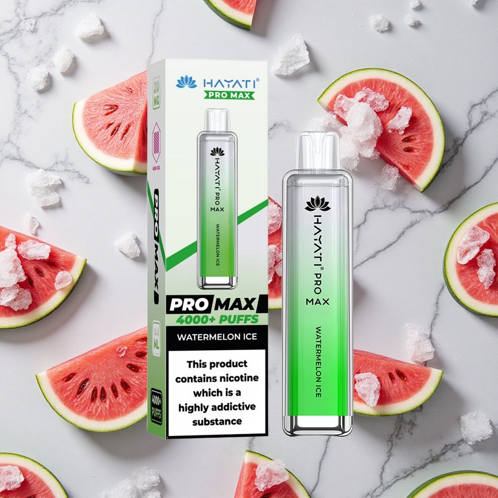 Watermeloen IJs Hayati Pro Max 4000 Puffs Dual 1.1 Ohm Mesh Coil Wegwerp Vape wholesale Netherlands
