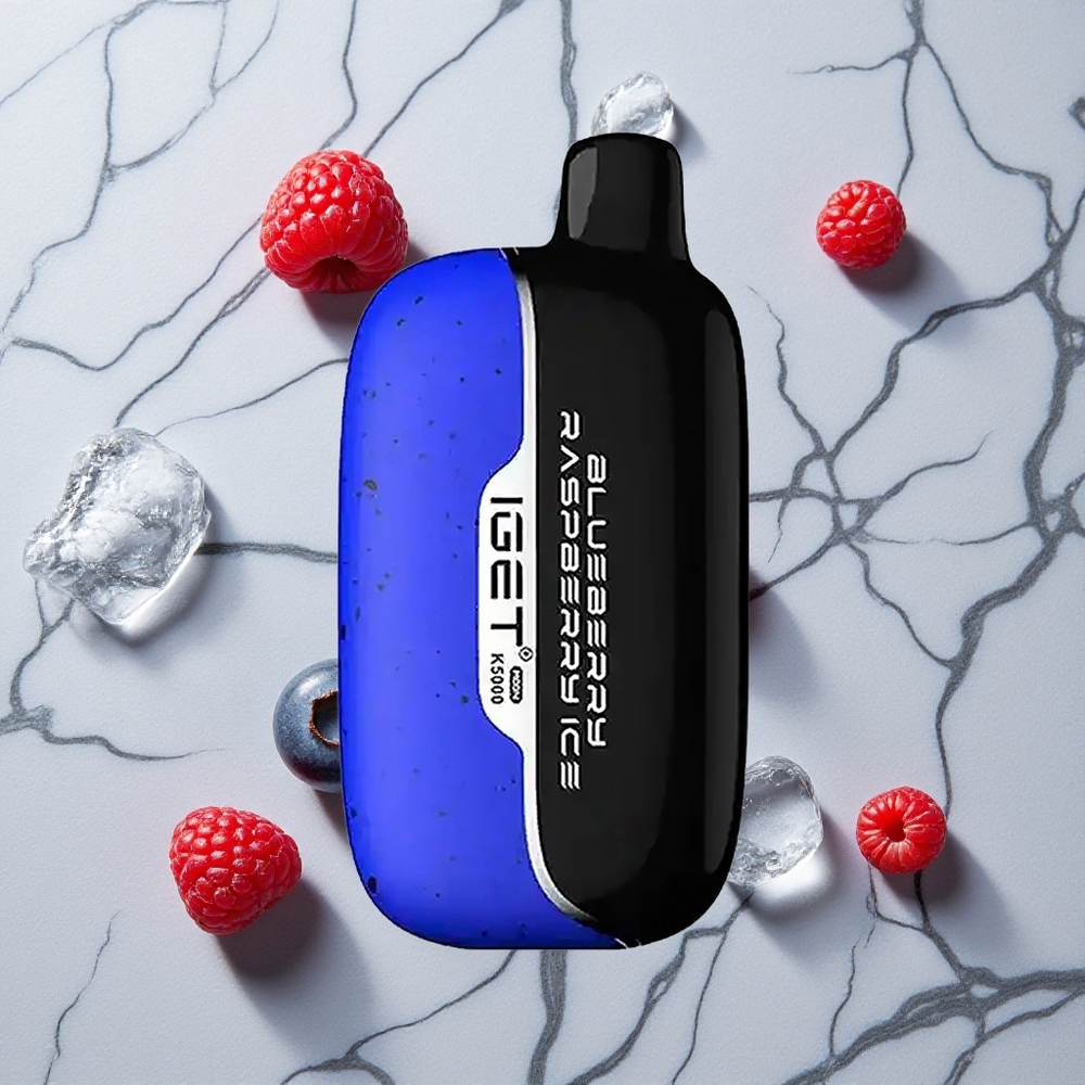 Blauwe Bes Framboos IJs IGET Moon K5000 Puffs Wegwerp Vape 81.5 g PC wholesale Netherlands