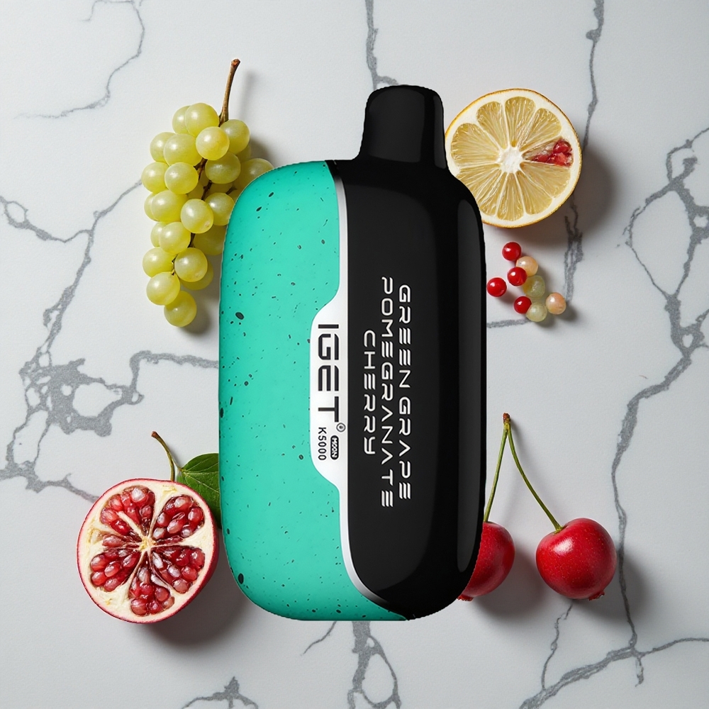 Groene Druif Granaatappel Kers IGET Moon K5000 Puffs Wegwerp Vape PC Materiaal Tot 5000 Puffs wholesale Netherlands