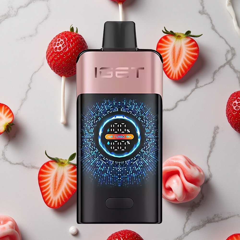 Aardbei Chupa Chups IGET ONE 12000 Puffs Wegwerp Vape Grote Gebogen Kleurenscherm wholesale Netherlands