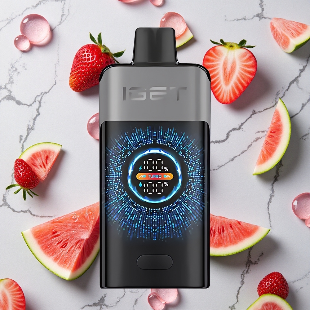Aardbei Watermeloen IJs IGET ONE 12000 Puffs Wegwerp Vape Groot Gebogen Kleurenscherm wholesale Netherlands