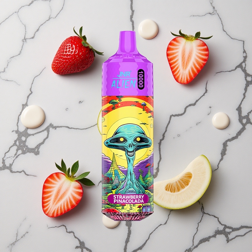 Aardbei Pina Colada JNR Alien 10000 Puffs Wegwerp Vape met 850mAh Batterij en RGB LED wholesale Netherlands