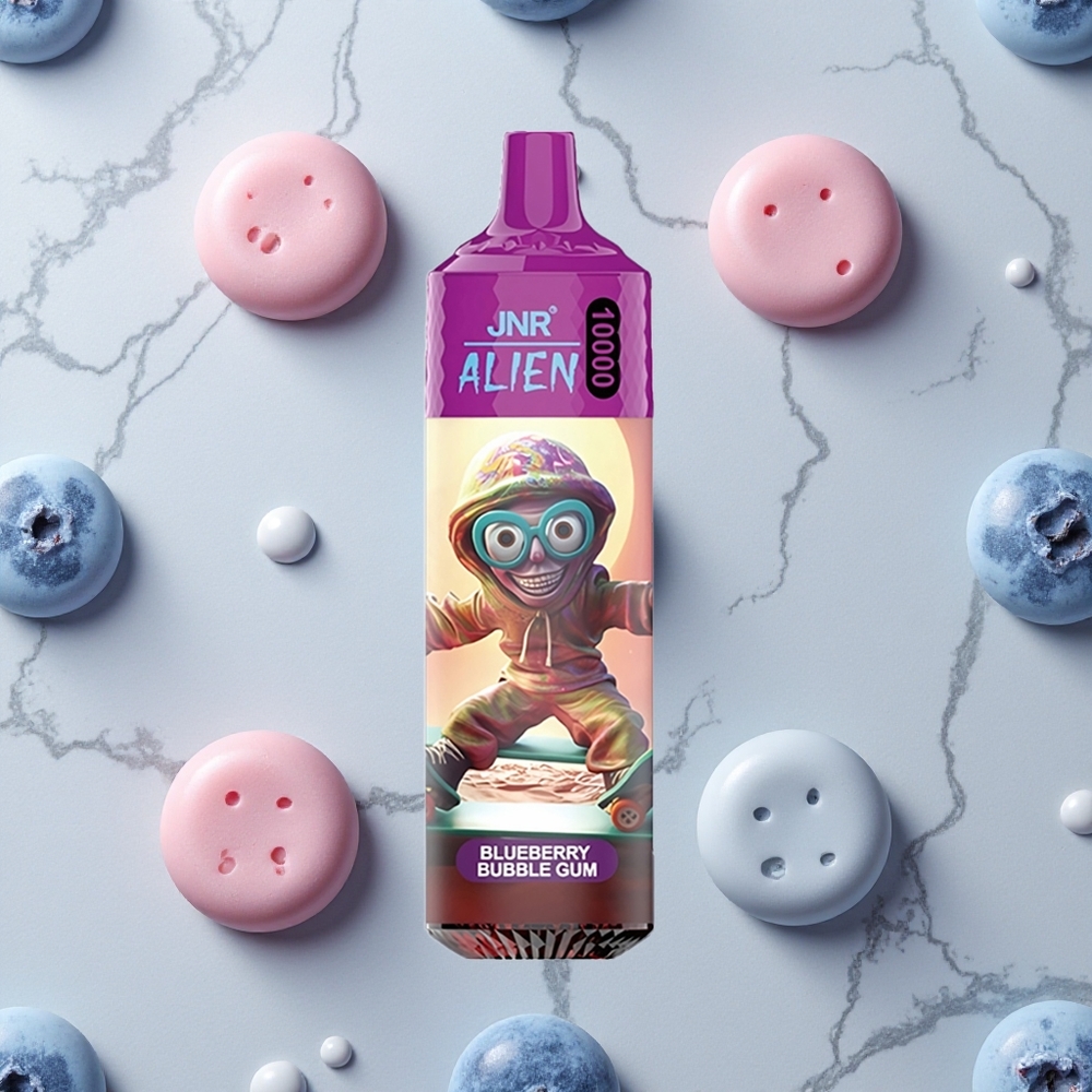Blauwe Bes Bubble Gum JNR Alien 10000 Puffs Wegwerp Vape met RGB LED wholesale Netherlands