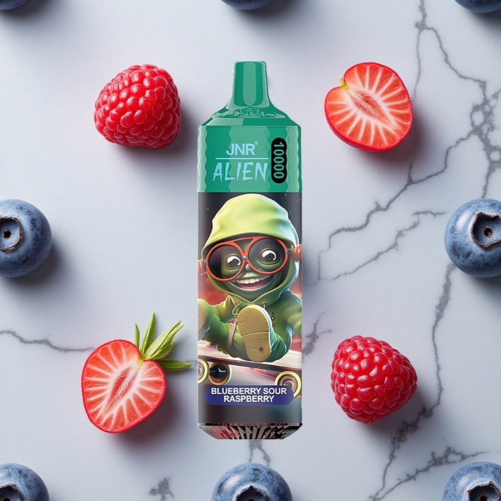 Blauwe Bes Zure Framboos JNR Alien 10000 Puffs 850mAh LED Sporty Design wholesale Netherlands