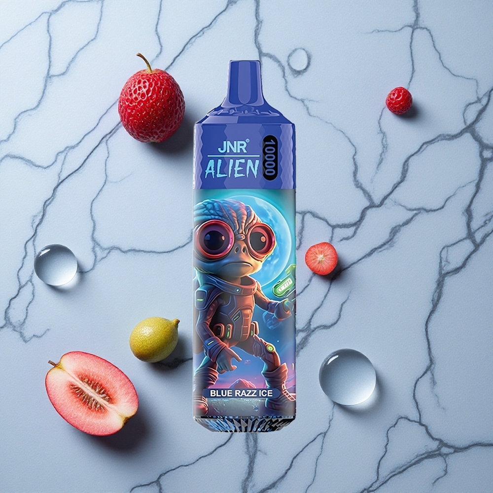 Blauwe Framboos IJs JNR Alien 10000 Puffs Wegwerp Vape 850mAh LED RGB wholesale Netherlands