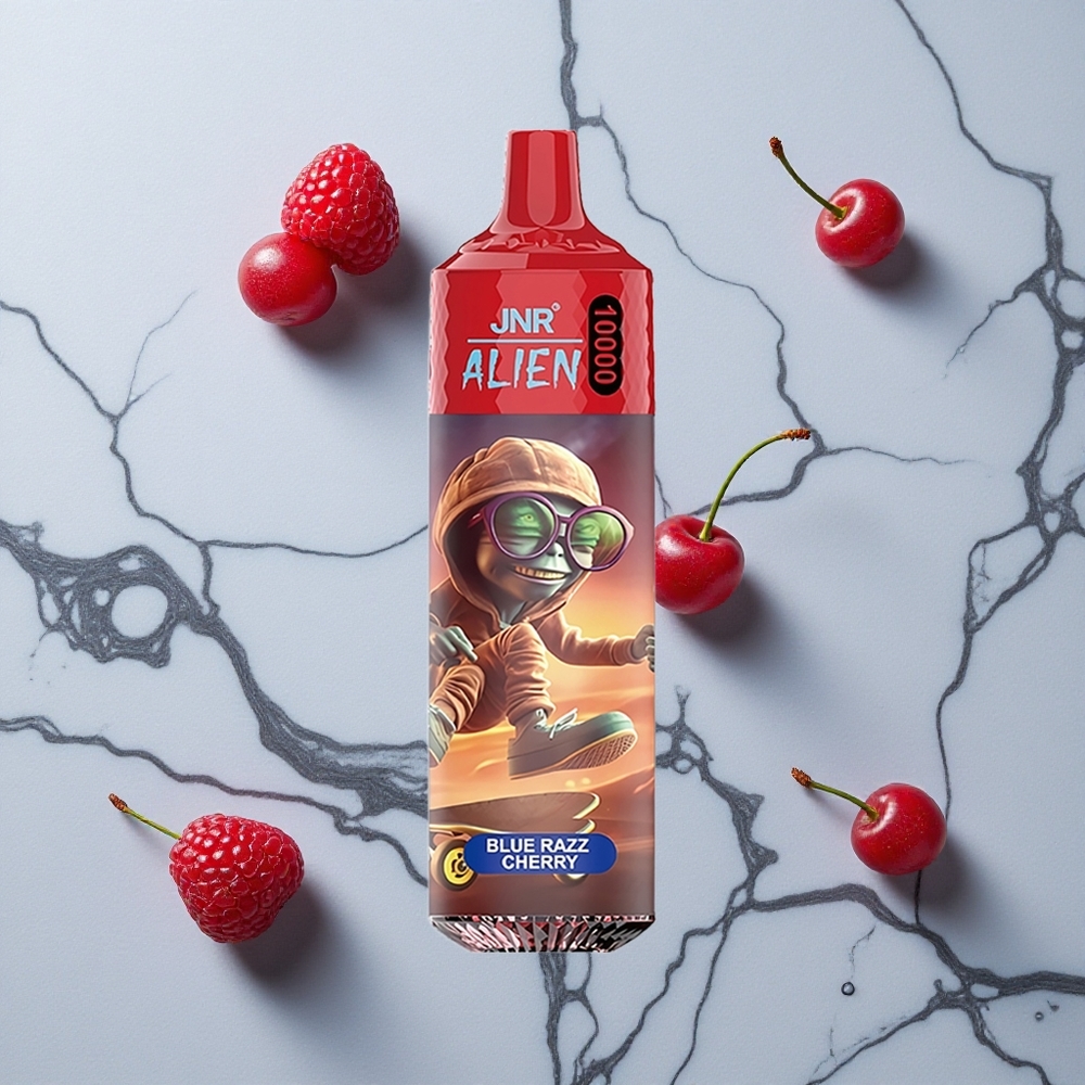 Blauwe Framboos Kers JNR Alien 10000 Puffs Wegwerp Vape met 20ml E-liquid en RGB LED wholesale Netherlands