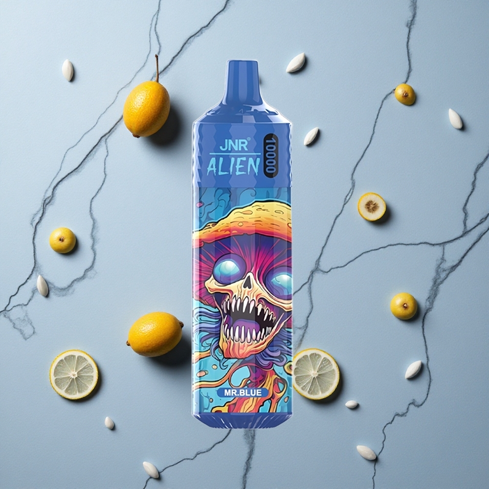 Blauwe JNR Alien 10000 Puffs Wegwerp Vape met 850mAh batterij & RGB LED wholesale Netherlands