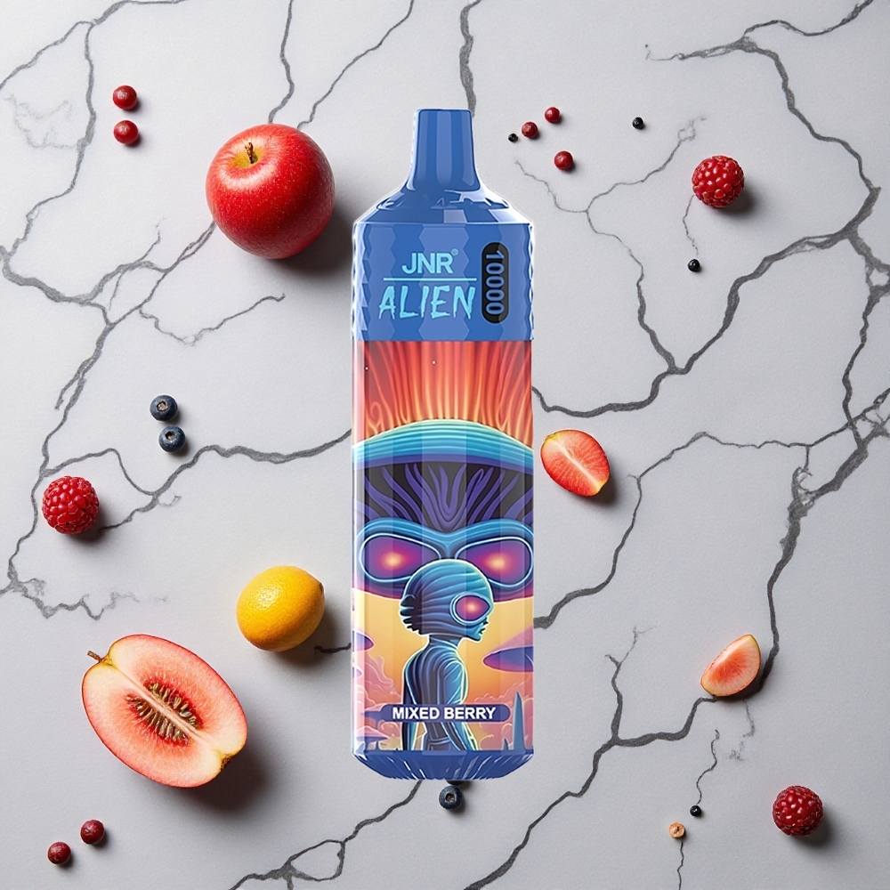 Gemengde Bessen JNR Alien 10000 Puffs Wegwerp Vape met 20ml E-liquid en LED (RGB) verlichting wholesale Netherlands