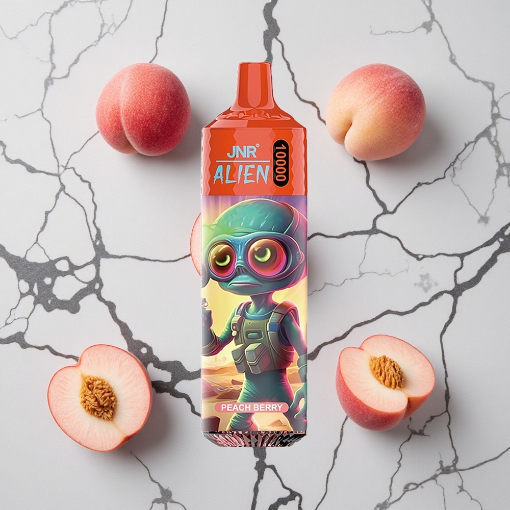 Perzik Bessen JNR Alien 10000 Puffs Wegwerp Vape met LED (RGB) verlichting en 850mAh batterij wholesale Netherlands