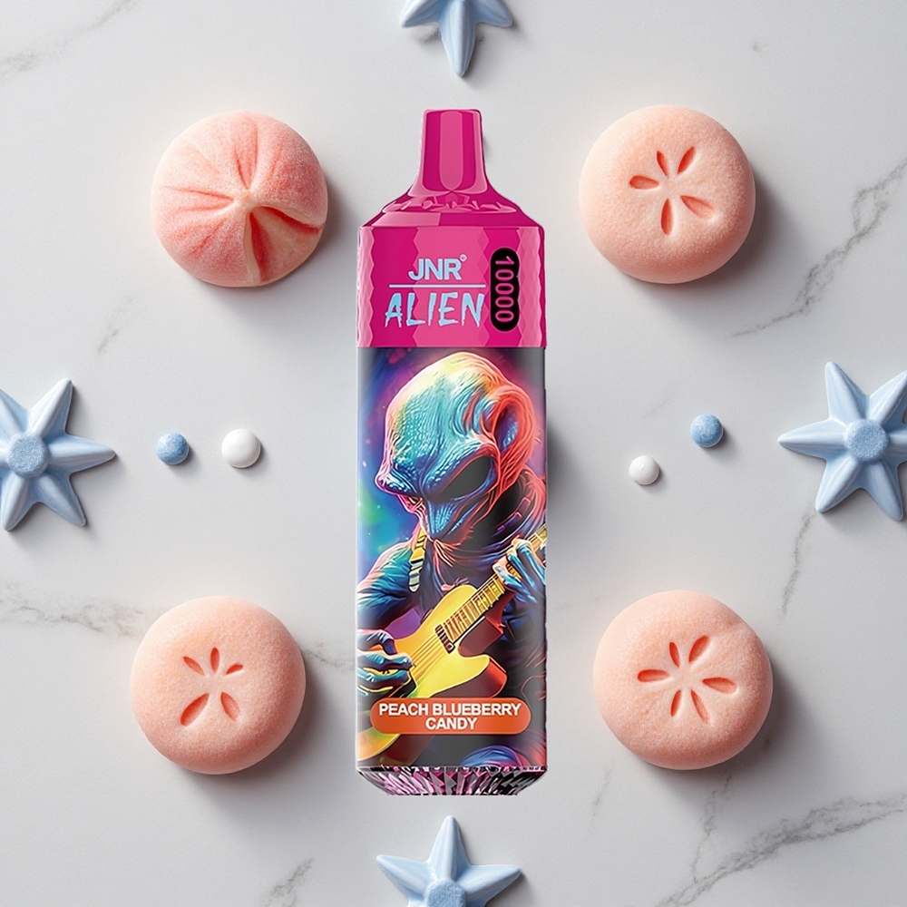 Perzik Blauwe Bes Snoep JNR Alien 10000 Puffs 850mAh RGB LED wholesale Netherlands