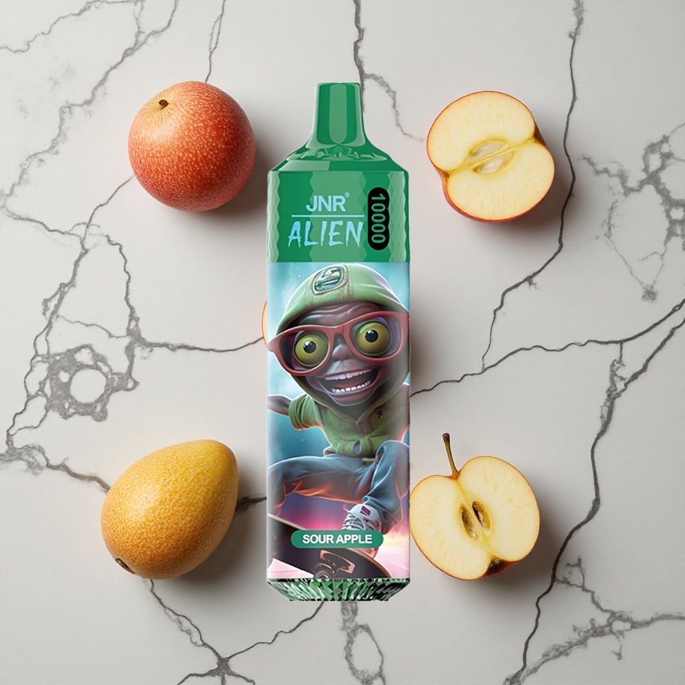 Zure Appel JNR Alien 10000 Puffs Wegwerp Vape met 20ml E-liquid en LED (RGB) verlichting wholesale Netherlands