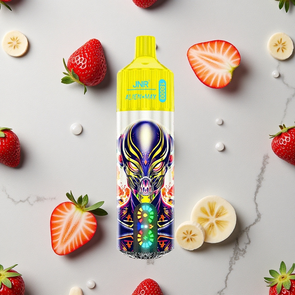 Aardbei Banaan JNR Alien Max 18000 Puffs Dual Mesh Coil & Dual Core Type-C Laad wholesale Netherlands