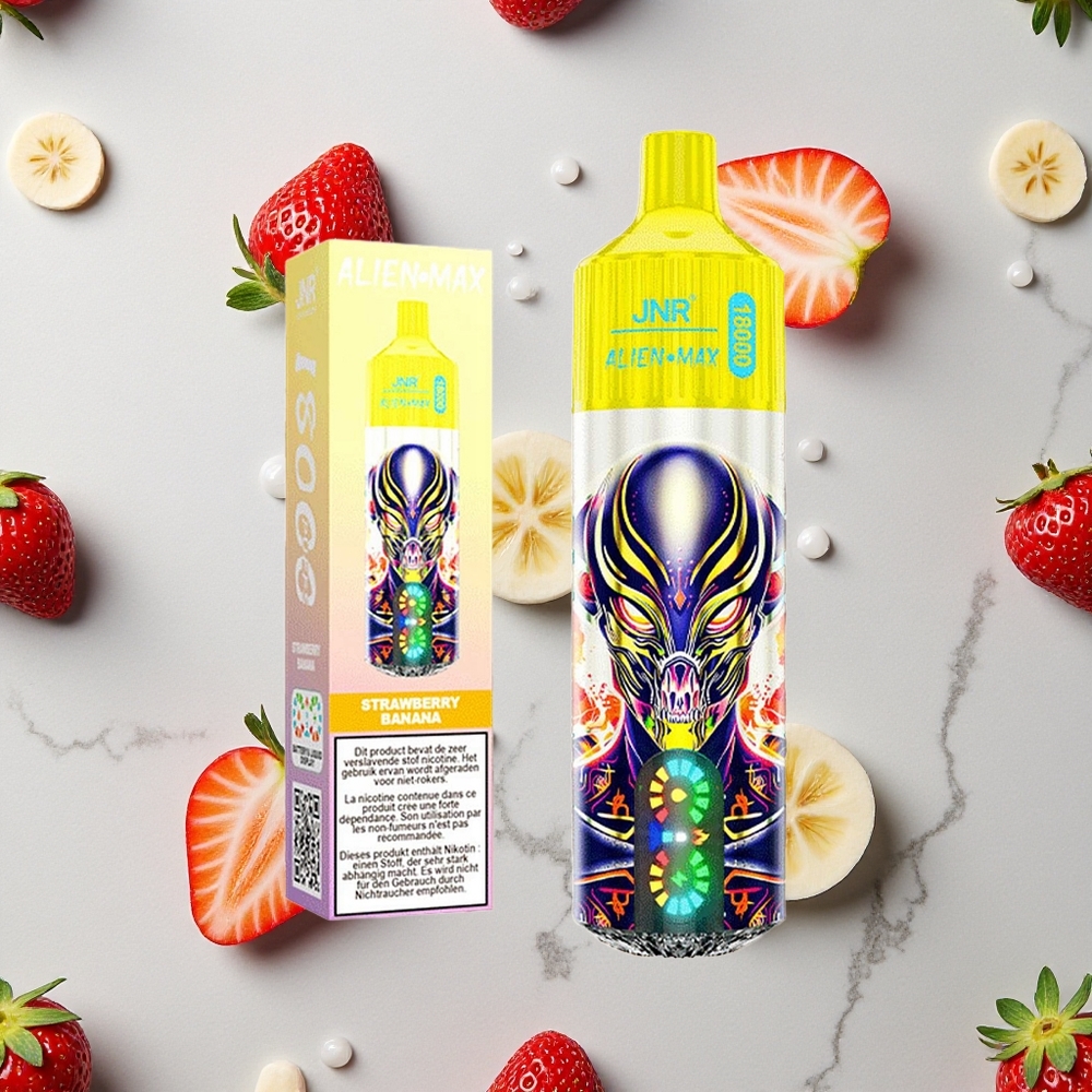 Aardbei Banaan JNR Alien Max 18000 Puffs Dual Mesh Coil & Dual Core Type-C Laad wholesale Netherlands