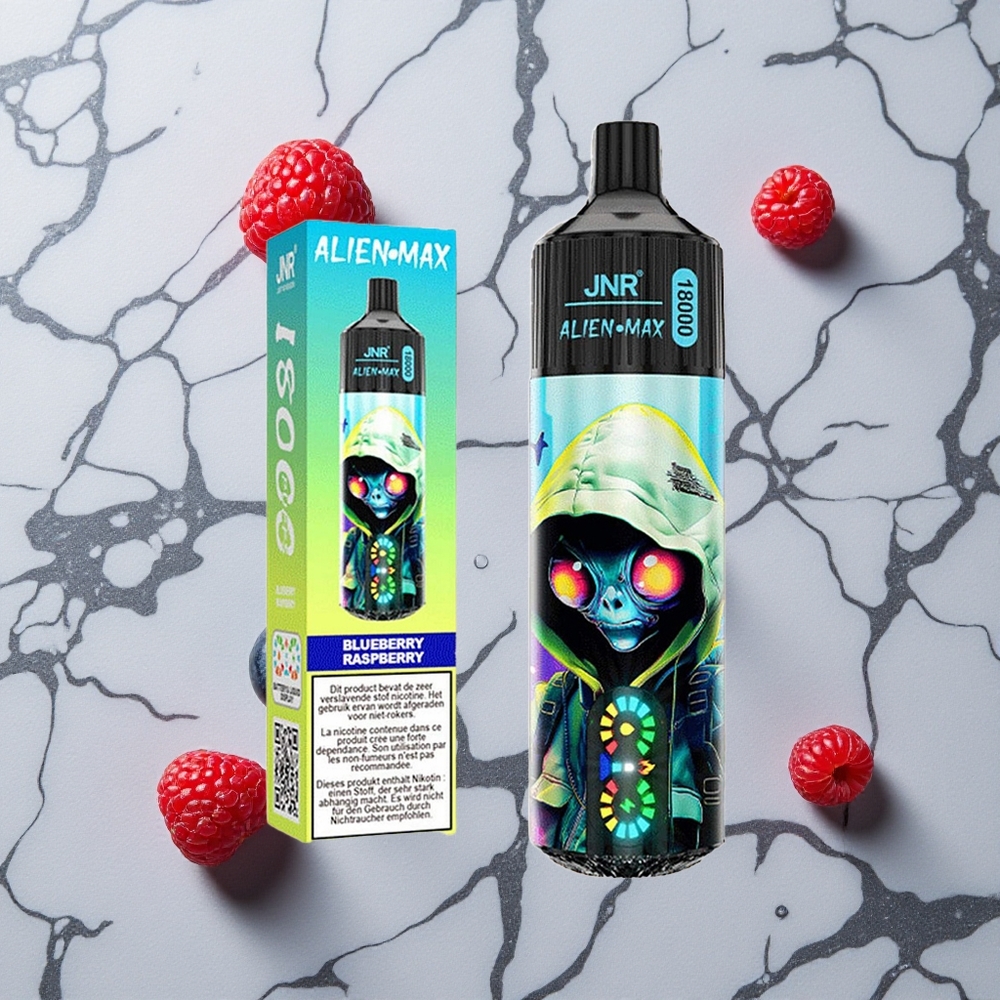 Blauwe Bes Framboos JNR Alien Max 18000 Puffs Dual Mesh Coil & Dual Core wholesale Netherlands