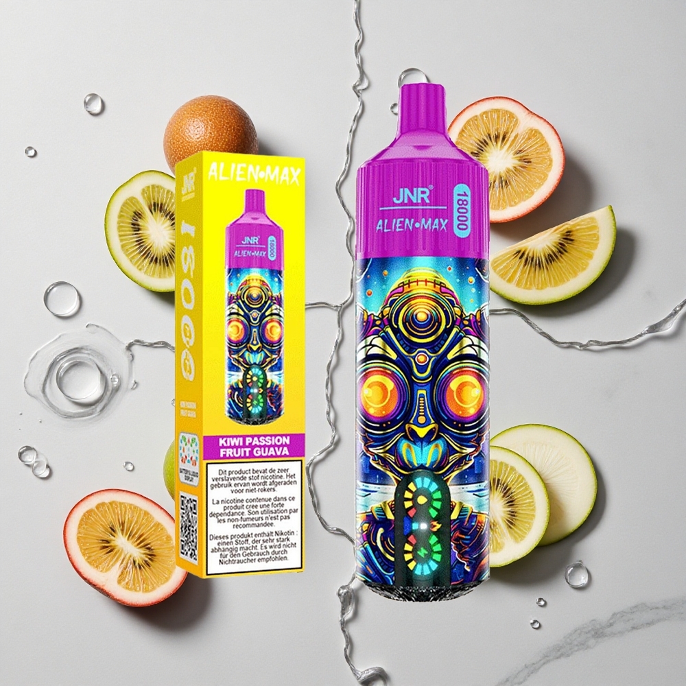 Kiwi Passievrucht Guave JNR Alien Max 18000 Puffs Wegwerp Vape met Smart LED Display & Type-C Quick Charge wholesale Netherlands