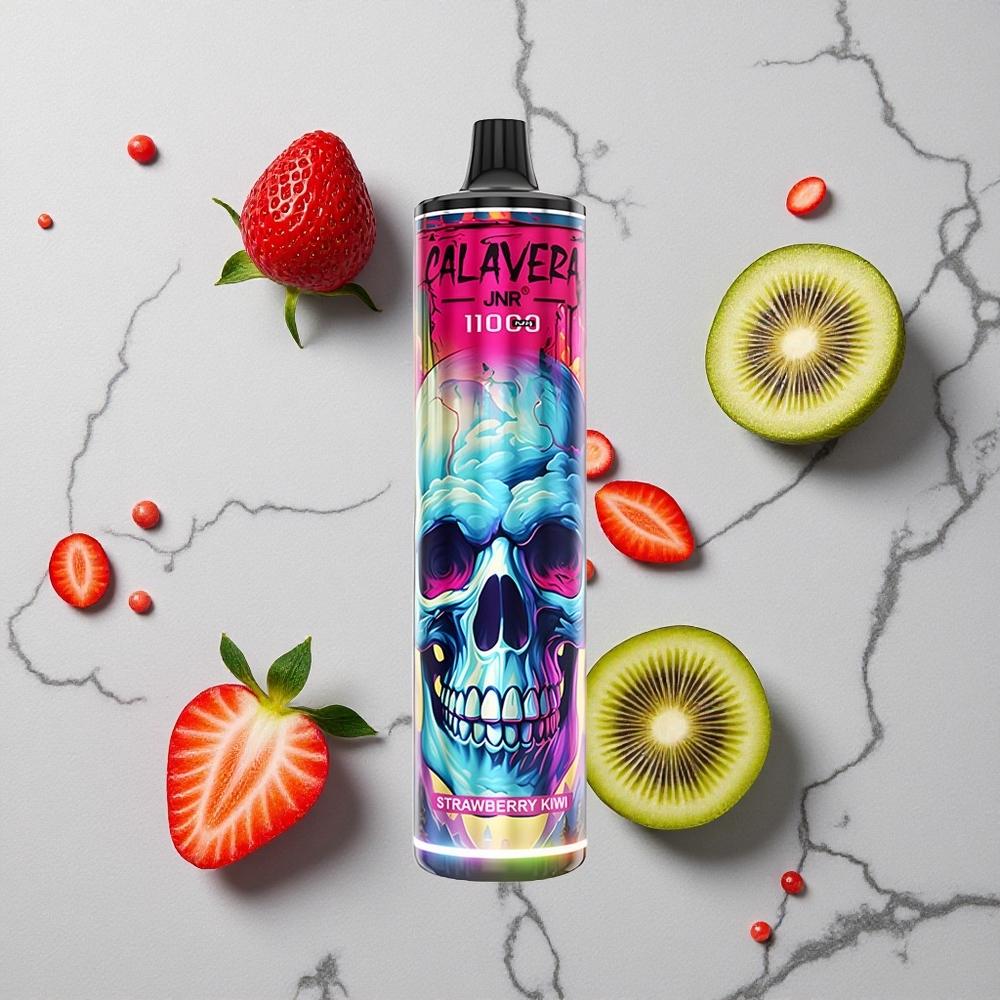 Aardbei-Kiwi JNR Calavera 11000 Puffs Wegwerp Vape met Type-C-laadpoort en 21ml E-Liquid Capacity wholesale Netherlands