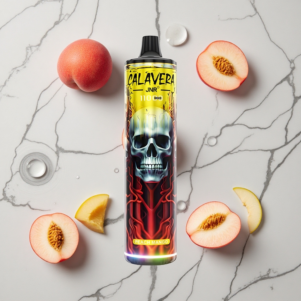 Perzik Mango JNR Calavera 11000 Puffs Wegwerp Vape met Type-C oplader en 21ml vloeistof capaciteit wholesale Netherlands
