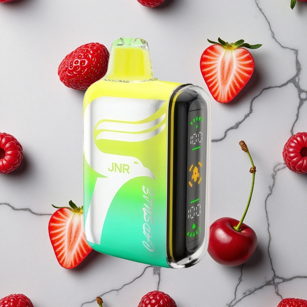 Aardbei Framboos Kers JNR Capsule 15000 Puffs Dual Mesh Coil Smart LED Display wholesale Netherlands