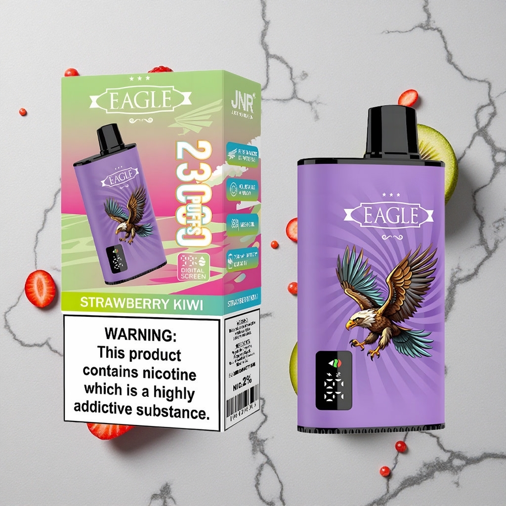 Aardbei-Kiwi JNR EAGLE Smart 23000 Puffs Wegwerp Vape met Digitale Scherm & 750mAh Accu wholesale Netherlands
